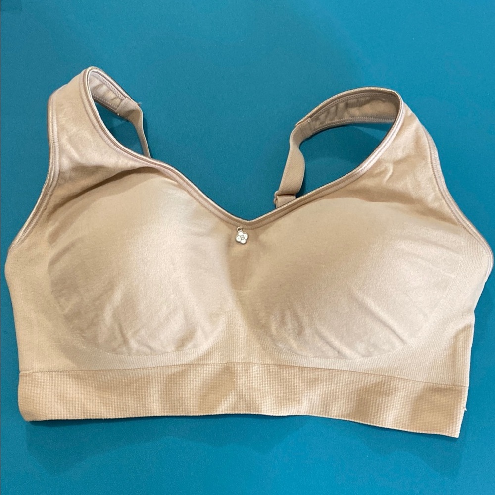 Nude Seamless Wire-Free Bra w/Wide Straps, by Breezies, NWOT